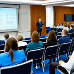 Sports Medicine Conference**

"A professional gathering at a sports medicine conference in Moscow. Doctors and researchers are shown in a bright, modern conference hall, fully clothed in business attire, listening to a presentation. Focus on the exchange of ideas and professional atmosphere. Safe for work, appropriate content, professional, well-lit, perfect anatomy, natural proportions."

**