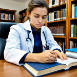 스포츠의학 자격증 취득을 위한 단계 - Studying for Certification**

A dedicated medical student, fully clothed in a casual but professiona...